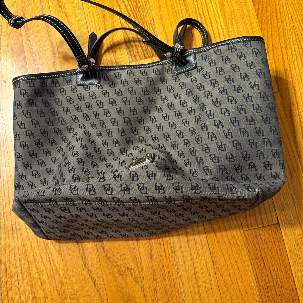 Dooney & Bourke Black and Gray Signature Tote
